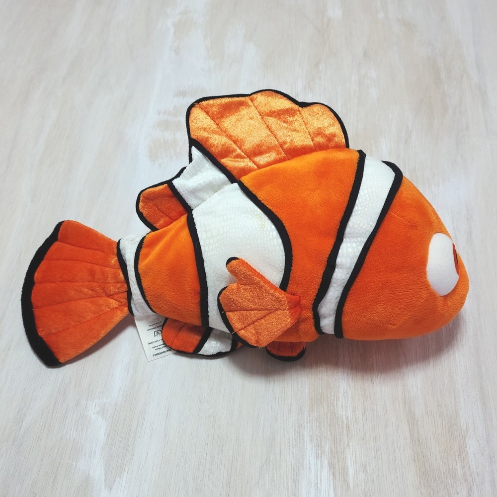 Authentic Disney Parks Finding Nemo Plush Toy Orange White 16 Inch Lucky Fin NWT